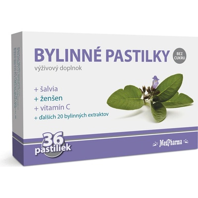 MedPharma Bylinné pastilky bez cukru s islandským lišajníkom 36 pastiliek