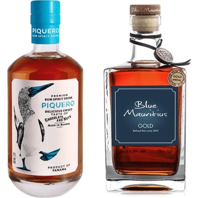 Blue Mauritius Gold Rum 40% 0,7 l a Piquero 40% 0,7 l (set)