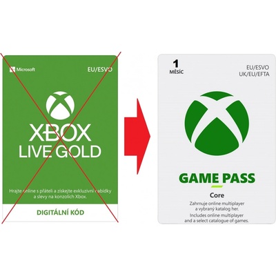 Microsoft Xbox Game Pass Core členstvo 1 mesiac