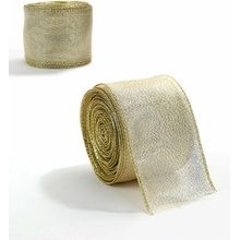 Textilomanie Vianočná stuha GOLDIE 6,3 cm x 2 m zlatá