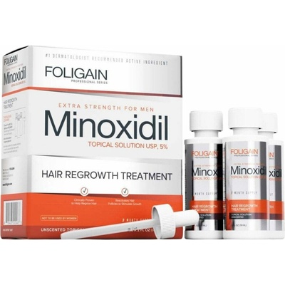 Foligain Man Minoxidil 5 % přípravek na růst vlasů pro muže – 3 kusy
