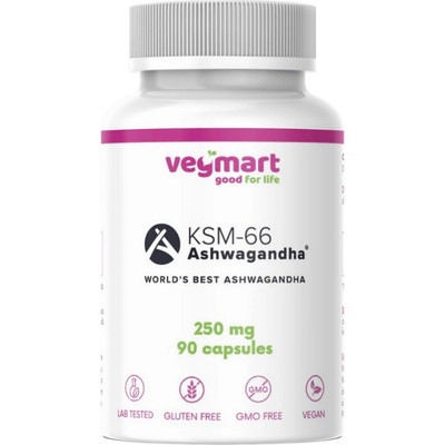 Vegmart Ashwagandha KSM-66 250 mg 90 kapslí