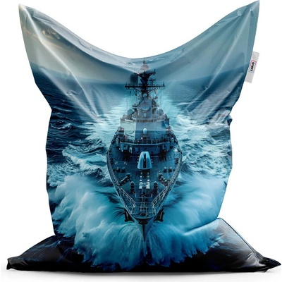 Sablio sedací vak Válečná loď prorážející oceán 150x100 cm