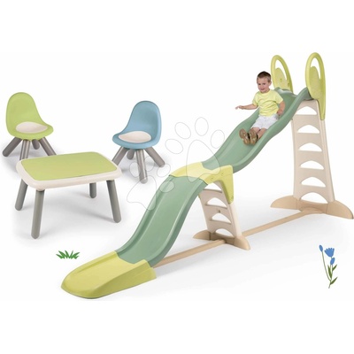 Smoby Set skluzavka s trojitou vlnou a posezením Super Megagliss 2v1 Life nastavitelná na klouzání a piknik stolek se dvěma židlemi – Hledejceny.cz