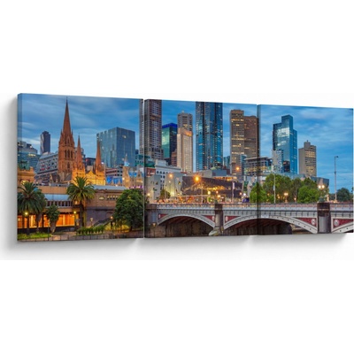 Obraz mesta Melbourne, trojdielne 90x30 cm