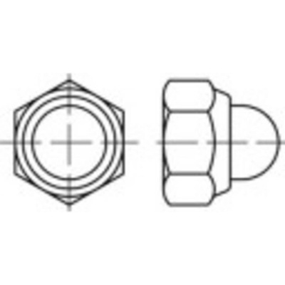 TOOLCRAFT 1066613 klobúková matica uzavretá M16 DIN 986 nerezová ocel 25 ks