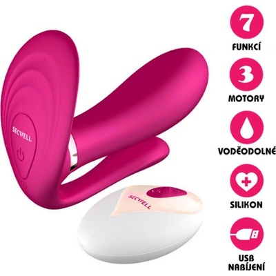 VšeNaSex.cz Bezdrátový vibrační motýlek 3 Motors Butterfly růžový