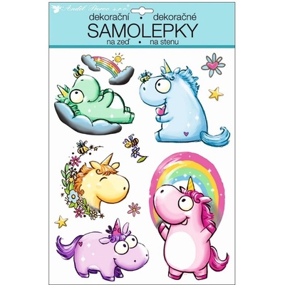 Room Decor 10268 Dětská samolepicí dekorace na stěnu jednorožci s glitry ( 35 x 27 cm ) – Hledejceny.cz