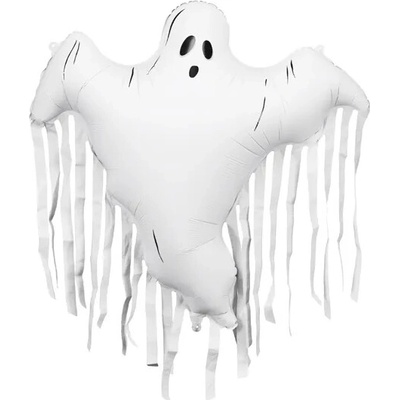PartyDeco Fóliový balón so strapcami Duch 93 x 86 cm
