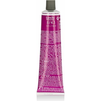Londa Professional Permanent Color Extra Rich Creme 8/43 Light Blond Copper Gold 60 ml