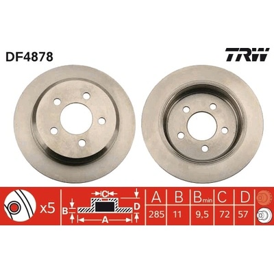 Brzdový kotúč TRW DF4878