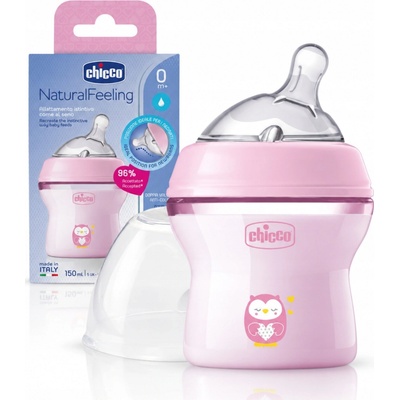 Chicco Natural Feeling kojenecká láhev růžová 150ml
