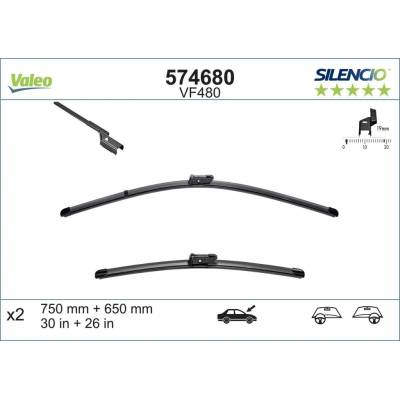 Valeo Silencio Flat Blade set 750+650 mm VA 574680