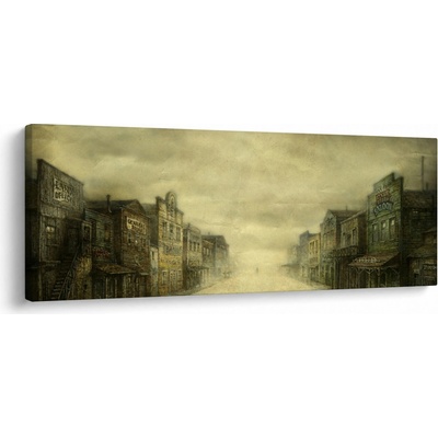 Obraz westernového městečka, jednodílný 145x58 cm