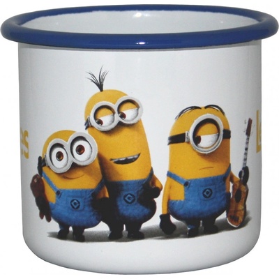 Metalac Hrnček 8cm Mimoni modrý okraj MVA1228 370 ml