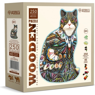 WOODEN CITY Dřevěné Ozdobená kočka 250 dílků