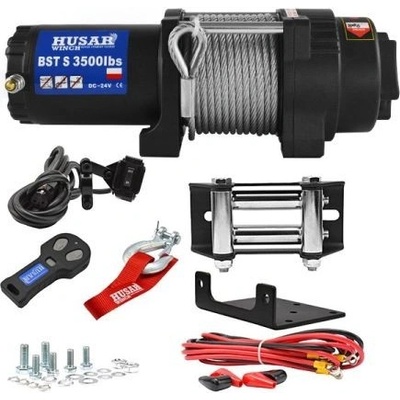 Elektrický naviják 1,5t 24V ocelové lano 15m HUSARWINCH BST S 3500