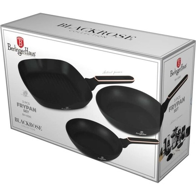 BERLINGERHAUS Sada pánví s titanovým povrchem 3 ks Black Rose Collection