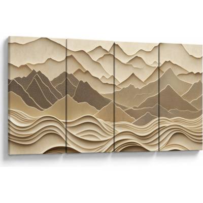 Obraz - 3D línia hôr, štvordielne 160x80 cm