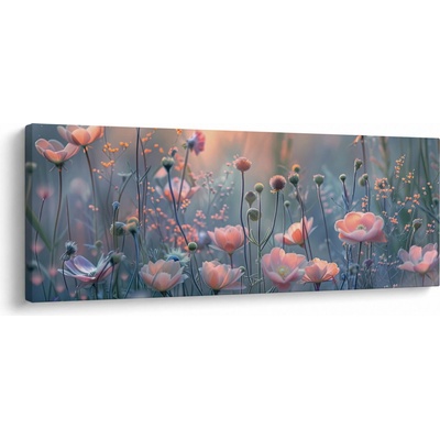 Obraz - Květiny v pastelových barvách, jednodílný 145x58 cm