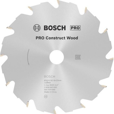 Bosch 2608640630 Pilový kotouč Construct Wood 160 x 20/16 x 2,6 mm, 12 – Hledejceny.cz