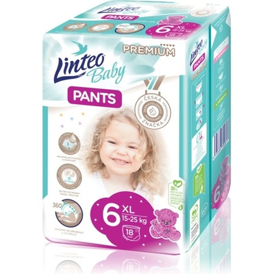 Linteo Baby Pants 6 XL Premium 15-25 kg 18 ks