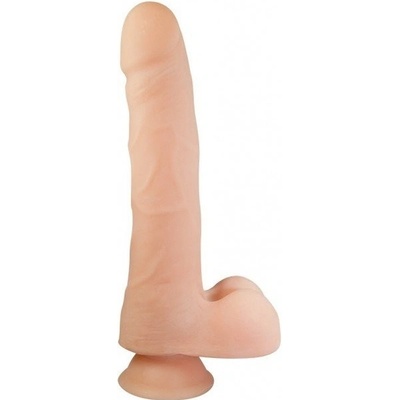 Nature Skin TPR Dong II dildo s prísavkou a semenníkmi 26 x 4,5 cm