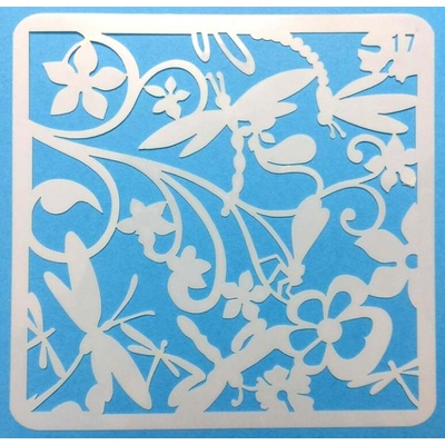 Plastová šablona mix 13x13cm - Vážky