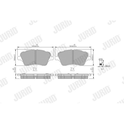 Sada brzdových platničiek kotúčovej brzdy JURID 573363J
