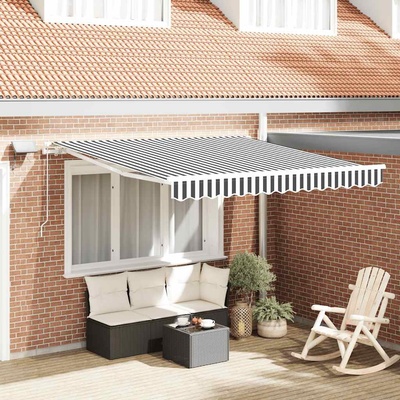 vidaXL Ručně zatahovací markýza hnědá 350 x 250 cm