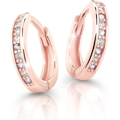Cutie Jewellery pôvabné kruhové náušnice z ružového zlata C3342-80-X-4 svetlozelená