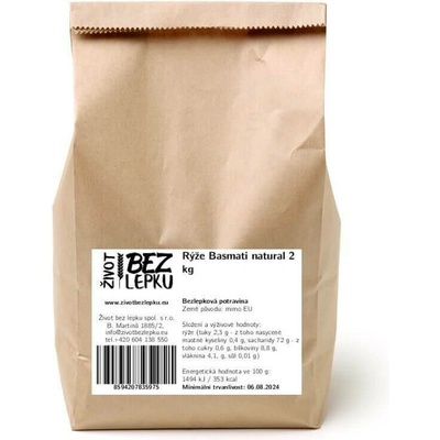 Život bez lepku Basmati rýže 2 kg
