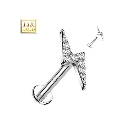 Šperky4U zlatý piercing do brady labreta ZL01251-1206-WG