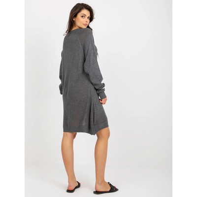 Badu Oversize pletené šaty BA-SW-9005.36P tm.šedá