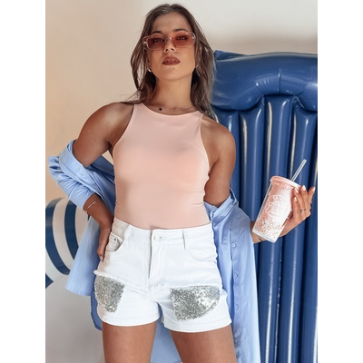 Dstreet SY0339 SHINEWEAR dámske šortky biele