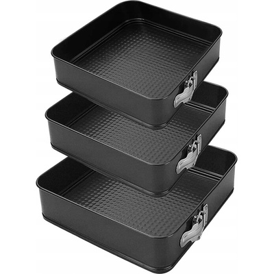 Verk Group Forma na pečení dortů čtvercová forma o rozměrech 24 cm 26 cm a 28 cm