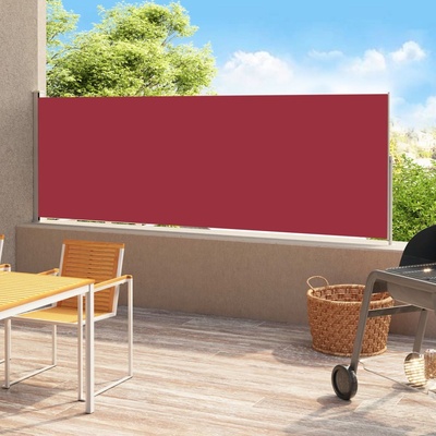 vidaXL Zatahovací boční markýza 180 x 500 cm červená