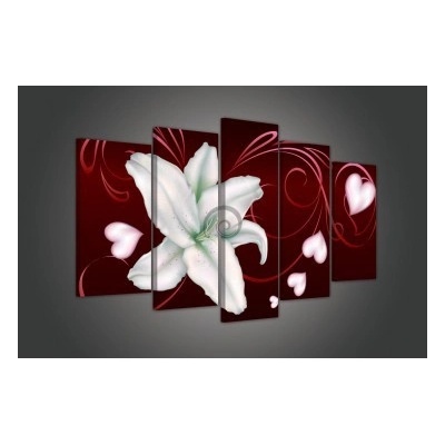 Obraz na plátne viacdielny - OB3471 - Biely kvet 100cm x 60cm - S17