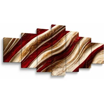 Obraz - Zlato - biela textúra, sedemdielne 210x100 cm