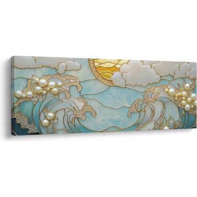 Obraz - 3D perly v oceánu, jednodílný 145x58 cm