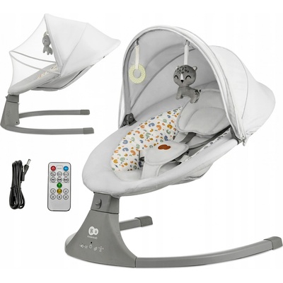 Kinderkraft Lehátko houpací s melodií 2v1 Lumi Light Grey