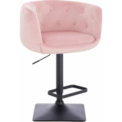 LuxuryForm Design Montana Velur na čiernej hranatej podstave / ružová