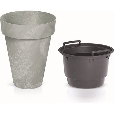 Prosperplast Květináč s vkladem CUBE SLIM BETON EFFECT šedý 35,5 cm
