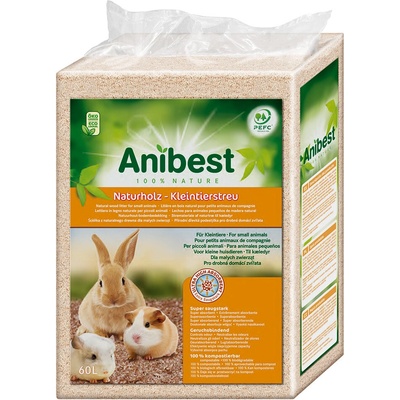 ANIBEST Jemná hoblinová podestýlka pro malá zvířata balení 60 l 3,3 kg – Hledejceny.cz