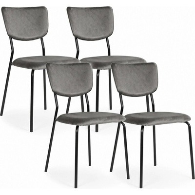 ModernHome KJC-4-DG šedý samet 4 ks