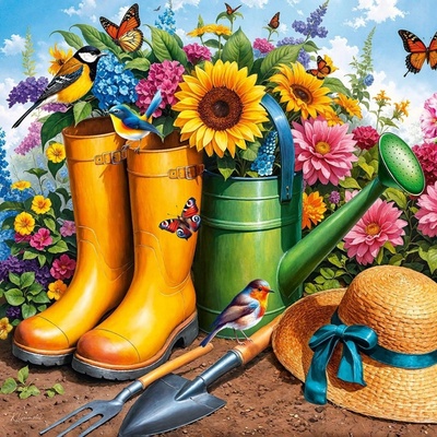 Cherry Pazzi Zlaté holinky v zahradě Golden Boots Blooming Roots 1000 dílků