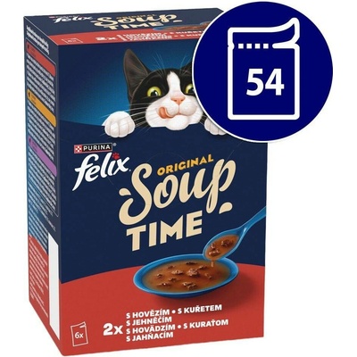 Felix Soup hovězí kuře jehněčí 54 x 48 g