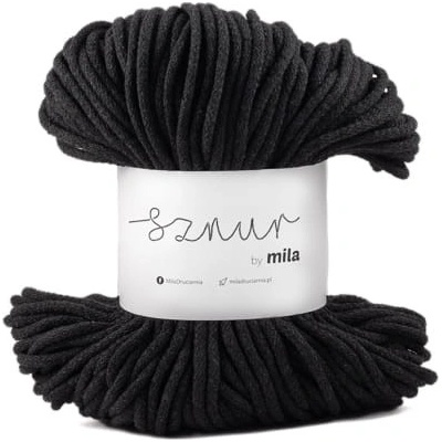 Bavlněná šňůra MILA 5mm - Antracitová/P06