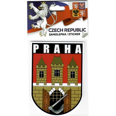 Samolepka s bránou mesta Praha 6 x 8,5 cm - farebná