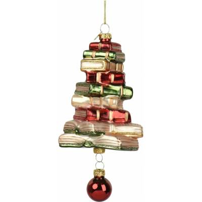 NENURODYTA_V Vánoční hračka na stromeček Decoris Books, různé barvy, sklo